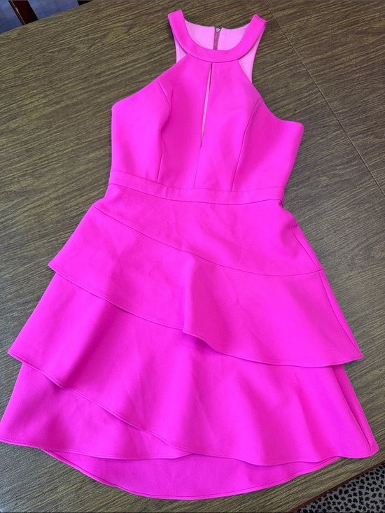 BCBGMaxAzria Dresses & Skirts - BCBGMAXAZRIA Hot Pink Tiered Halter Cocktail Dress NWT